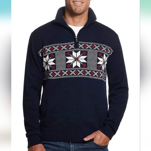 Weatherproof Vintage Men's 1/4 Zip Holiday Sweater Size Large - Picture 9 of 9